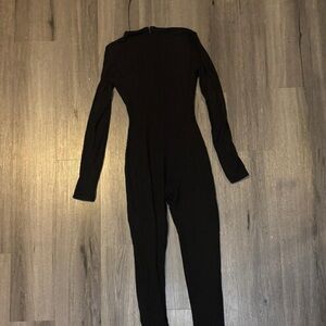 Fashion Nova Sleek Black Long Sleeve Jumpsuit